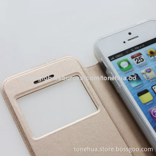 Flip Case for iPhone 5/5S, Made of TPU, Magnet Steel, in Various Colors